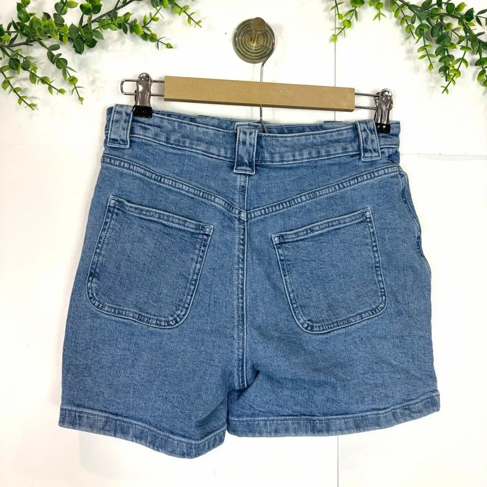 J. Crew Shorts Women 4 Blue Denim Sky Fall Wash High Rise Front Pocket small